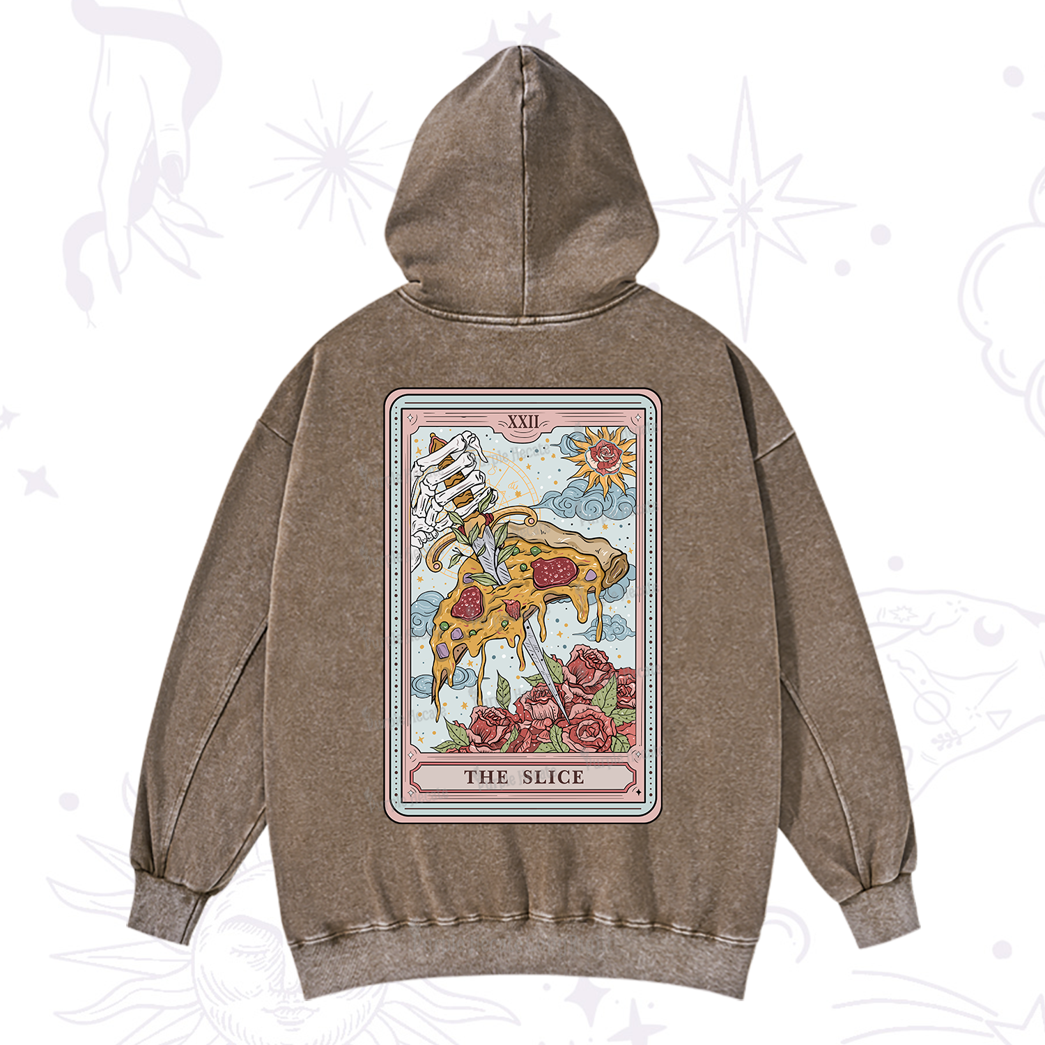 Purplehecate The Slice Food Tarot Washed Hoodie