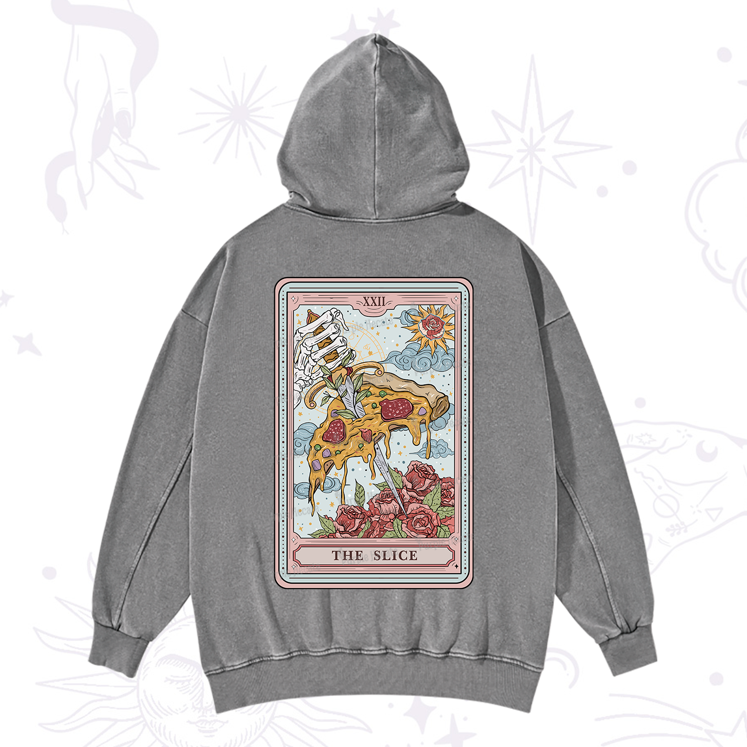 Purplehecate The Slice Food Tarot Washed Hoodie