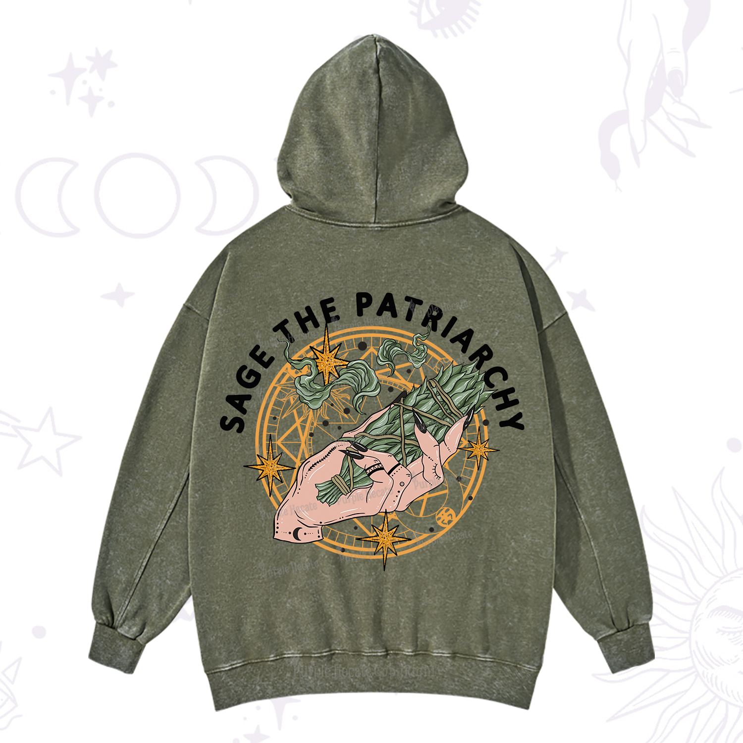Purplehecate Sage The Patriarchy Washed Hoodie