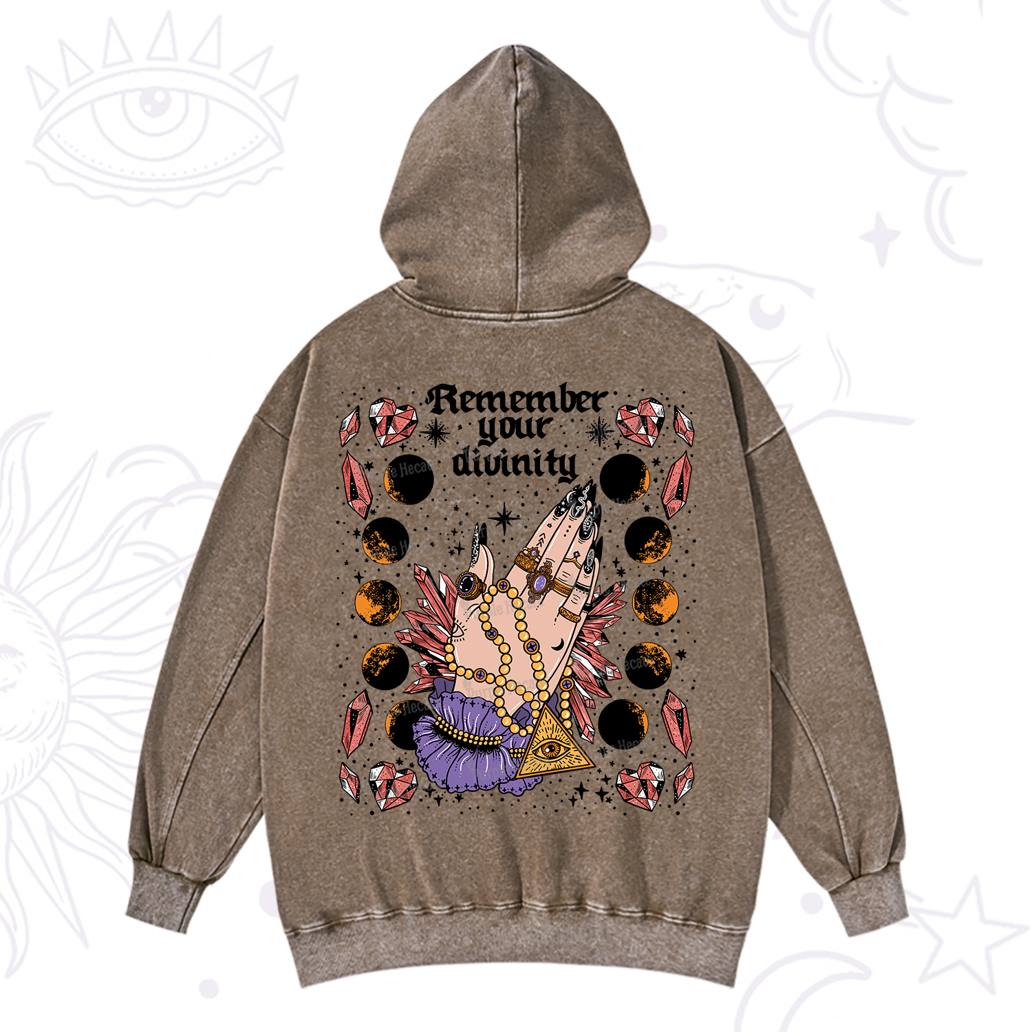Purplehecate Remember Your Divinity Washed Hoodie