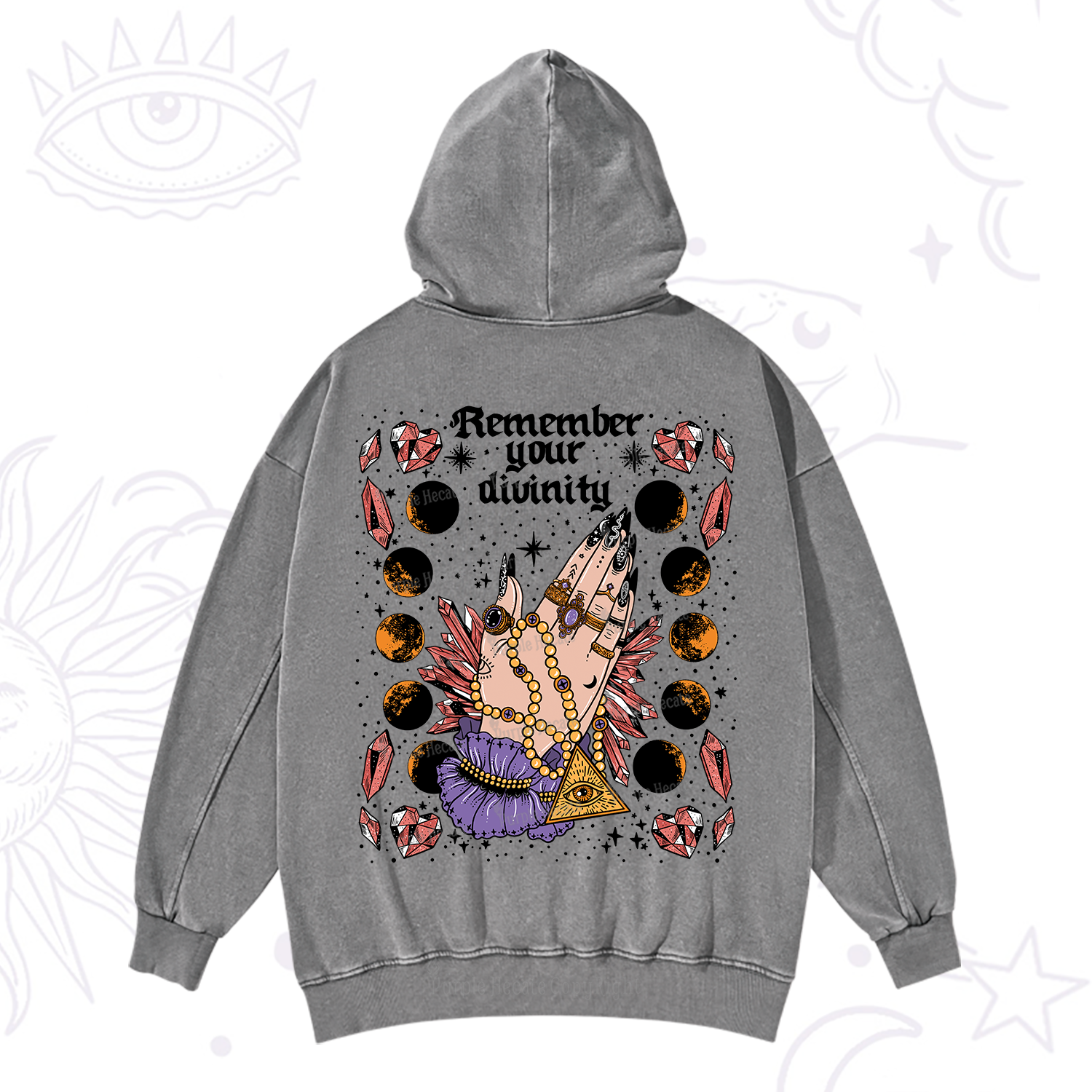 Purplehecate Remember Your Divinity Washed Hoodie