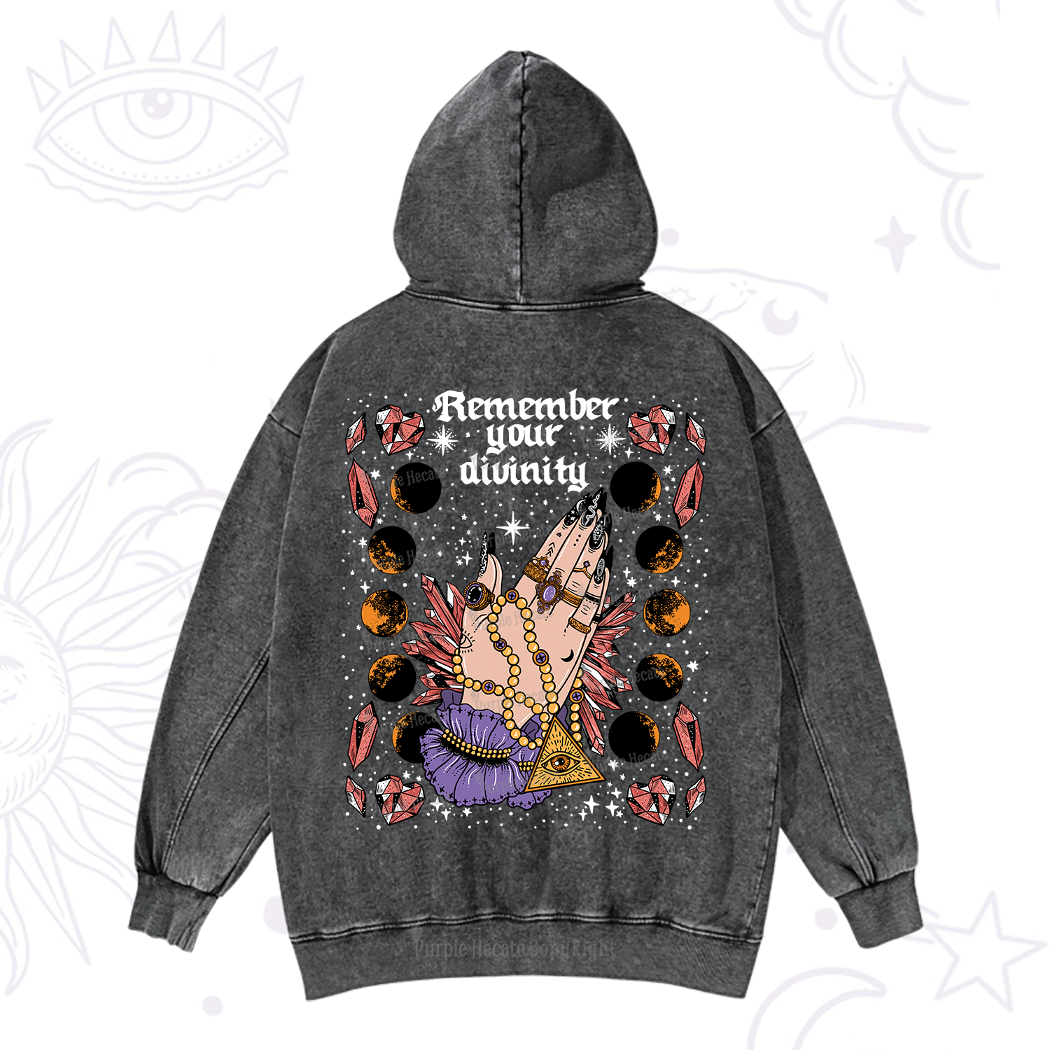 Purplehecate Remember Your Divinity Washed Hoodie