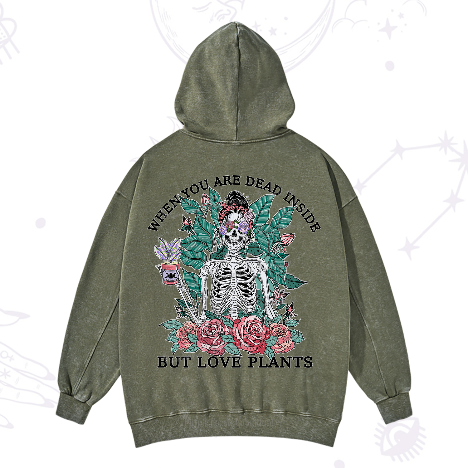 Purplehecate When You Dead Inside Washed Hoodie