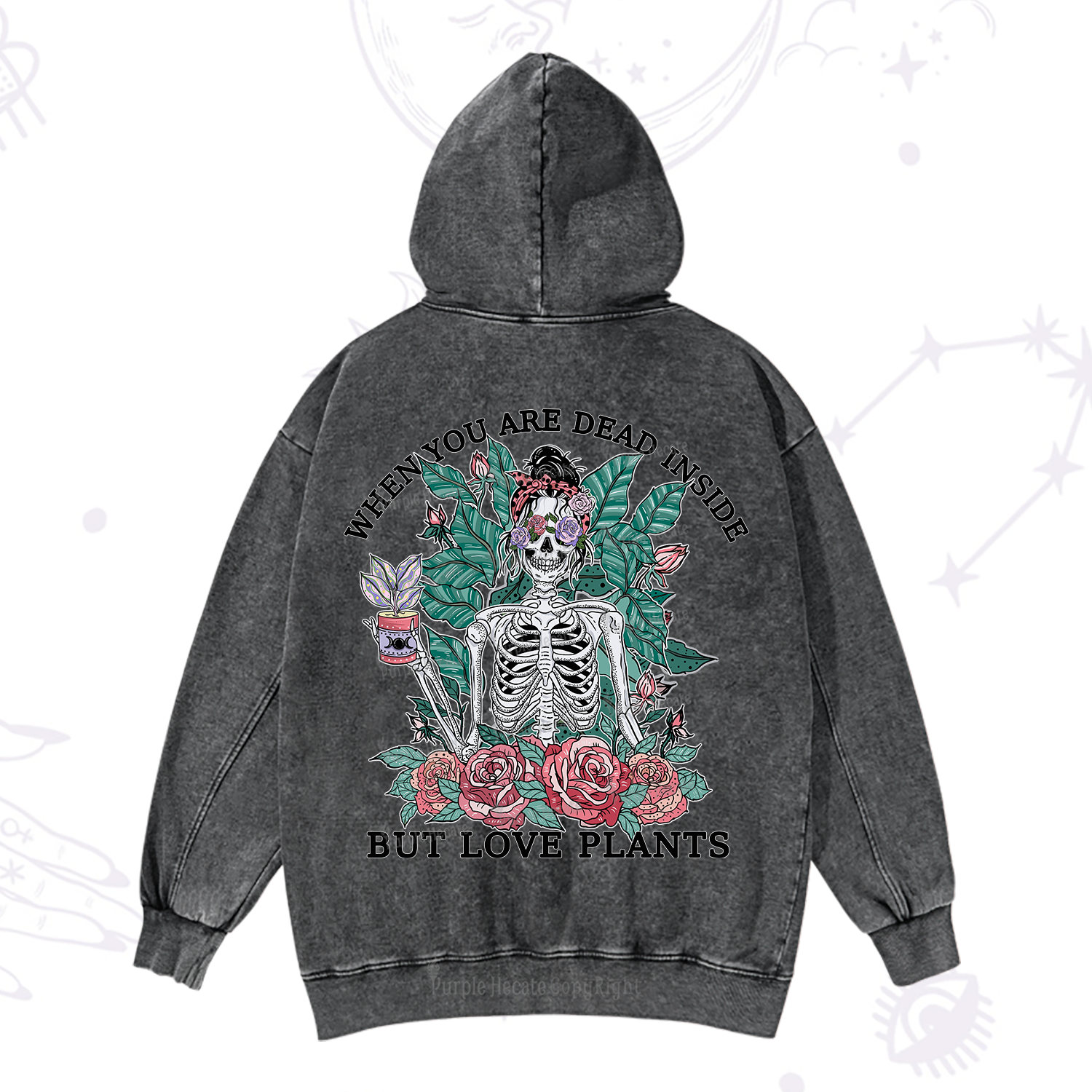 Purplehecate When You Dead Inside Washed Hoodie