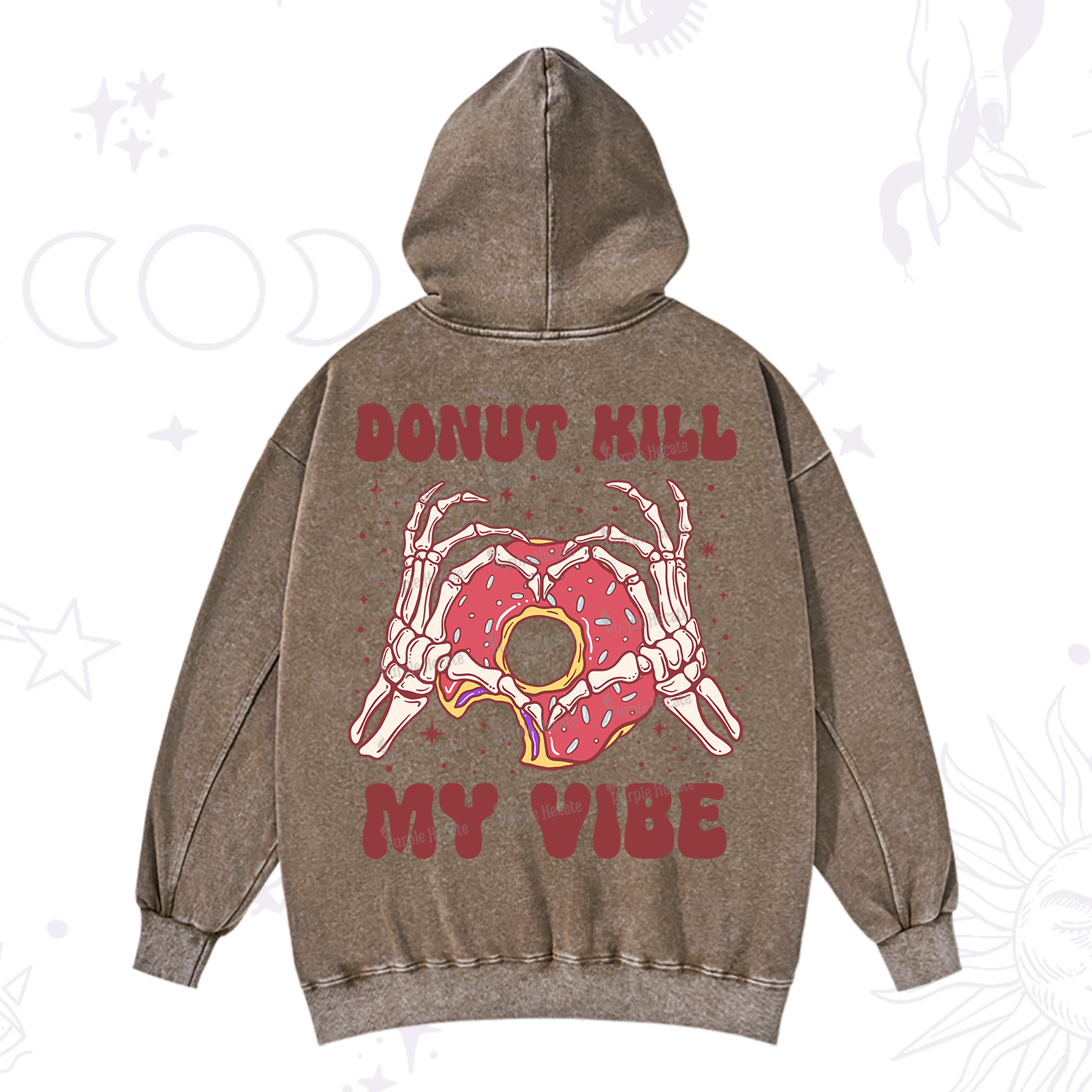 Purplehecate Donut Kill My Vibe Washed Hoodie