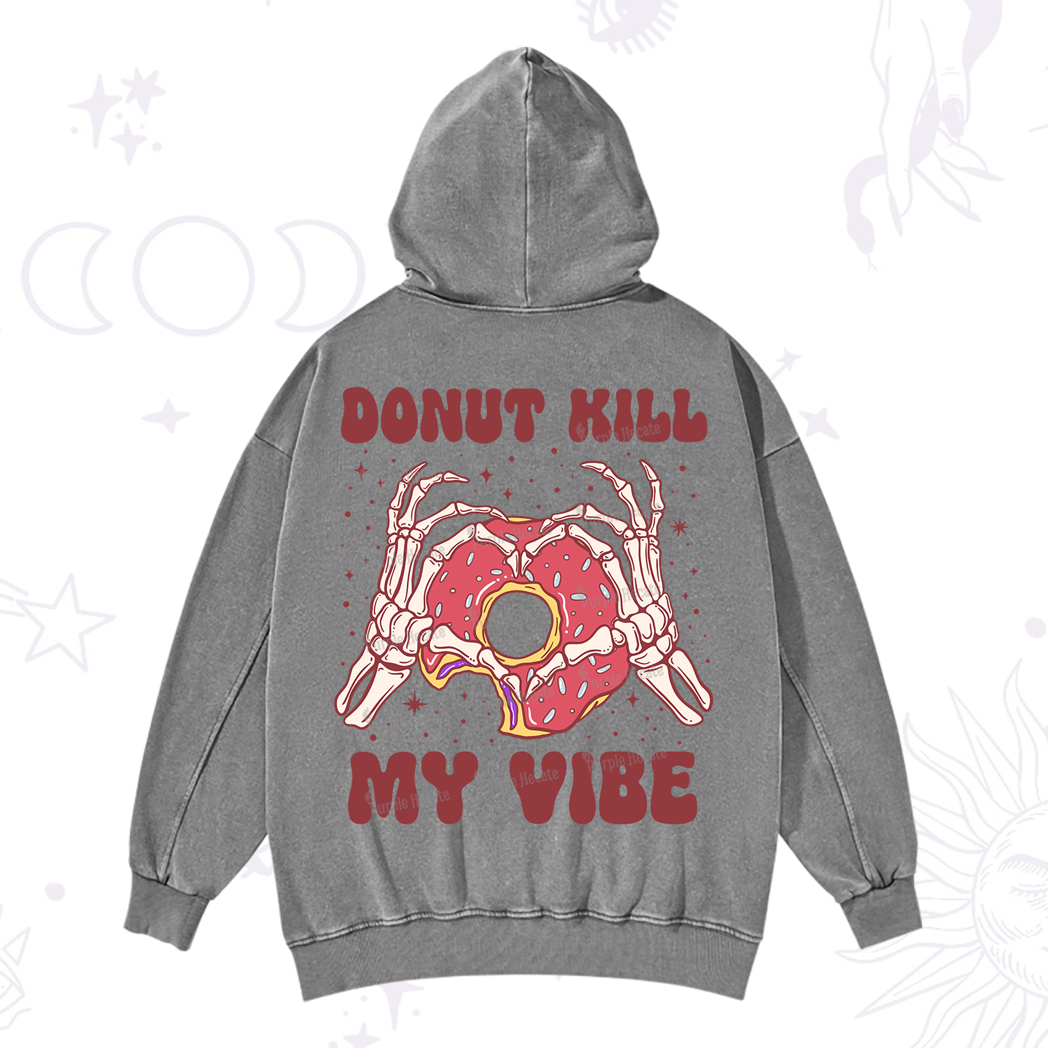 Purplehecate Donut Kill My Vibe Washed Hoodie
