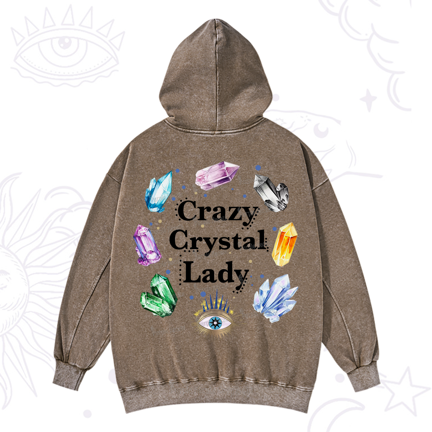 Purplehecate Crazy Crystal Lady Washed Hoodie