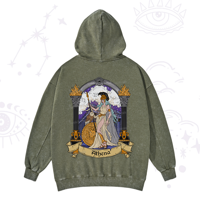 Purplehecate The Wise Athena Washed Hoodie