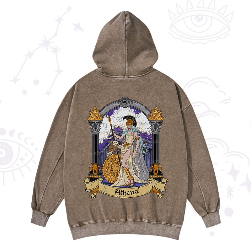 Purplehecate The Wise Athena Washed Hoodie