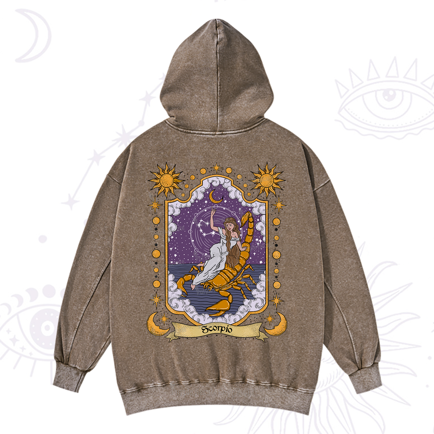 Purplehecate Scorpio Zodiac Washed Hoodie