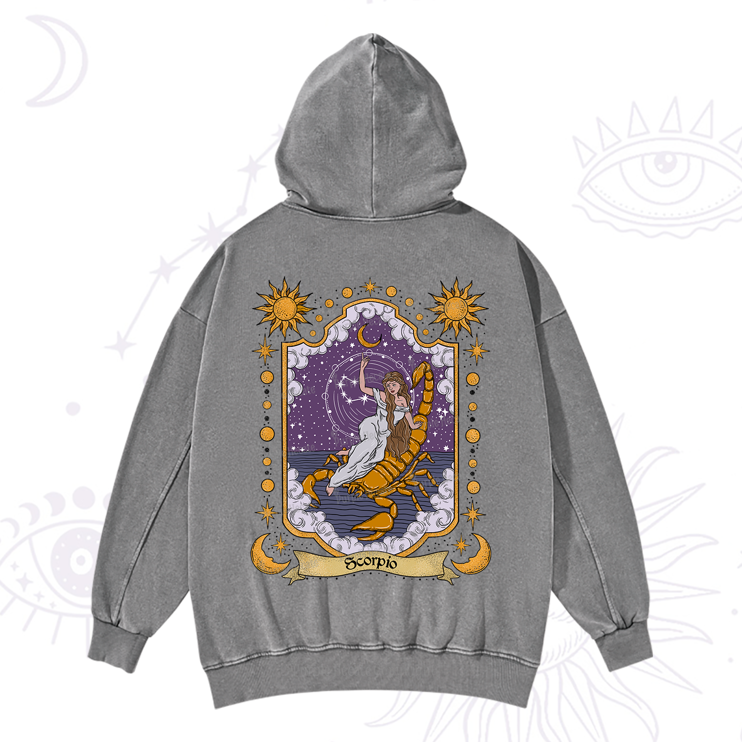 Purplehecate Scorpio Zodiac Washed Hoodie