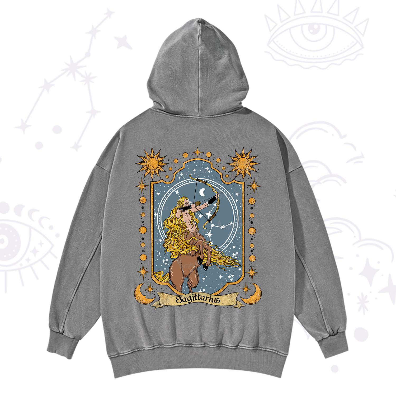 Purplehecate Sagittarius Zodiac Washed Hoodie