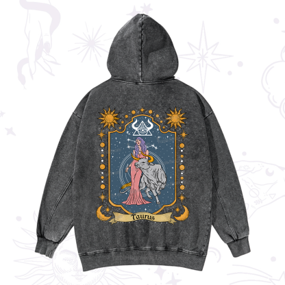 Purplehecate Taurus Zodiac Washed Hoodie