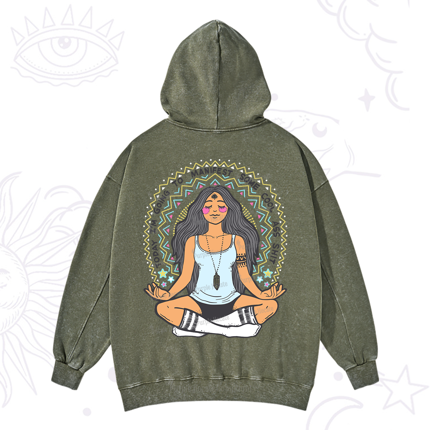 Purplehecate Today I'm Going To Manifest Washed Hoodie