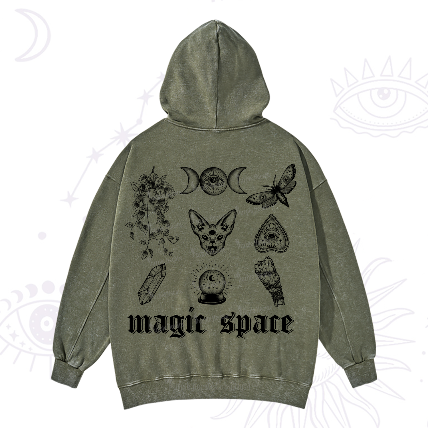 Purplehecate Magic Space Washed Hoodie