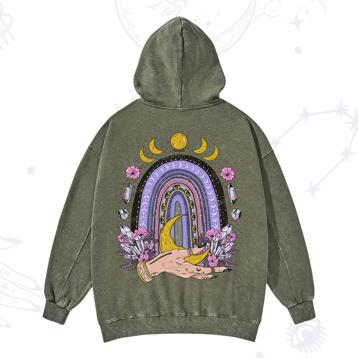 Purplehecate Magic Rainbow Washed Hoodie