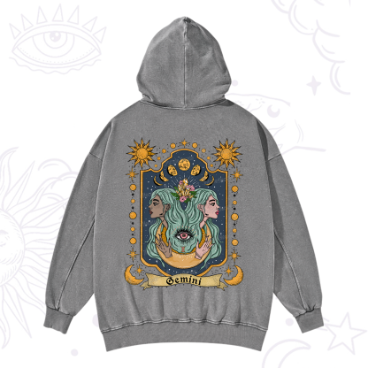 Purplehecate Gemini Zodiac Washed Hoodie