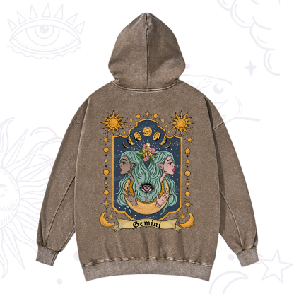 Purplehecate Gemini Zodiac Washed Hoodie