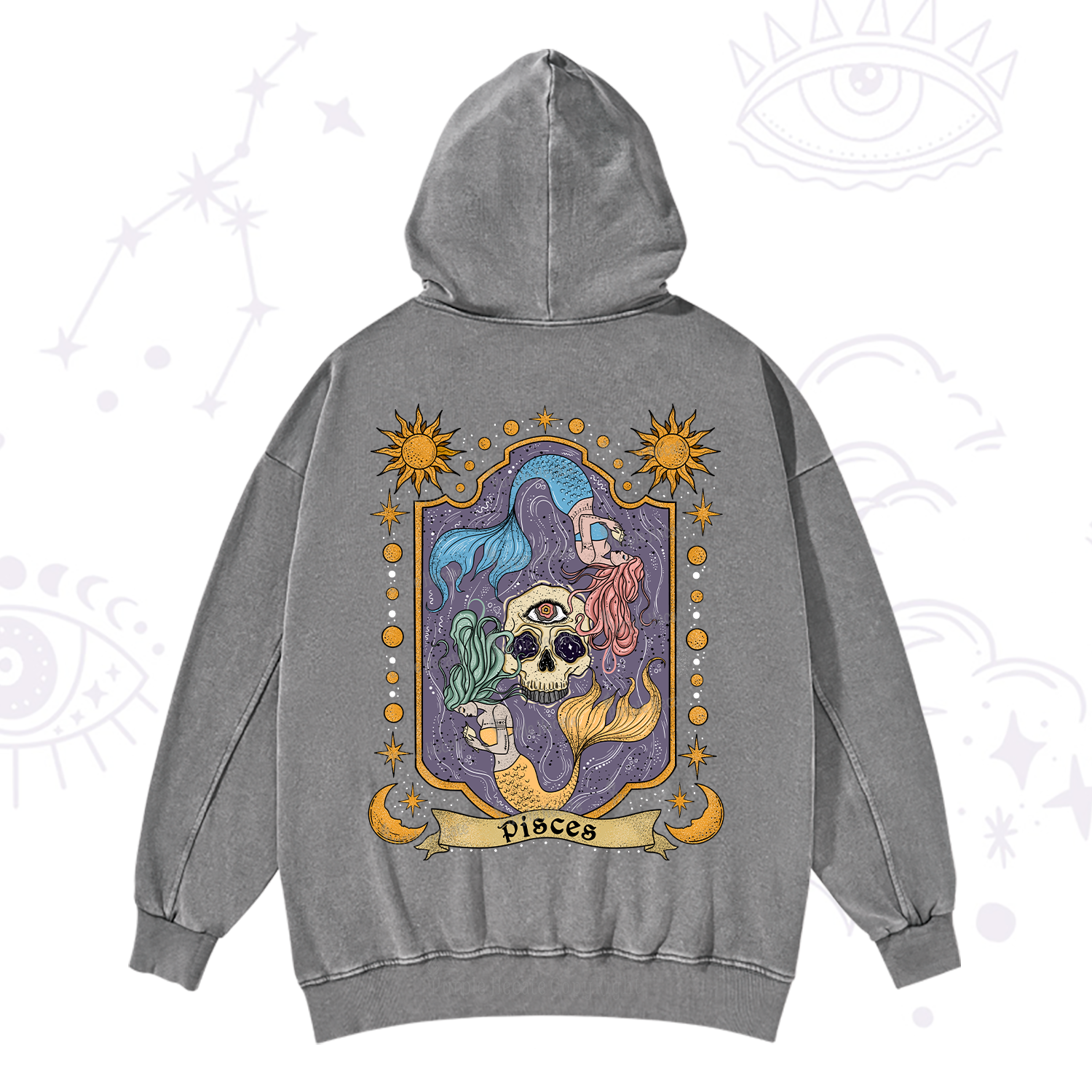 Purplehecate Pisces Zodiac Washed Hoodie