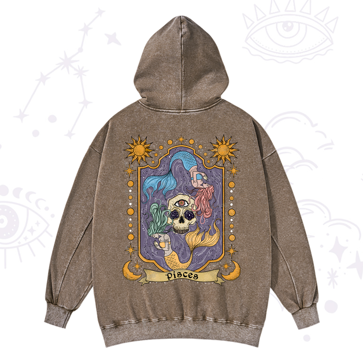 Purplehecate Pisces Zodiac Washed Hoodie