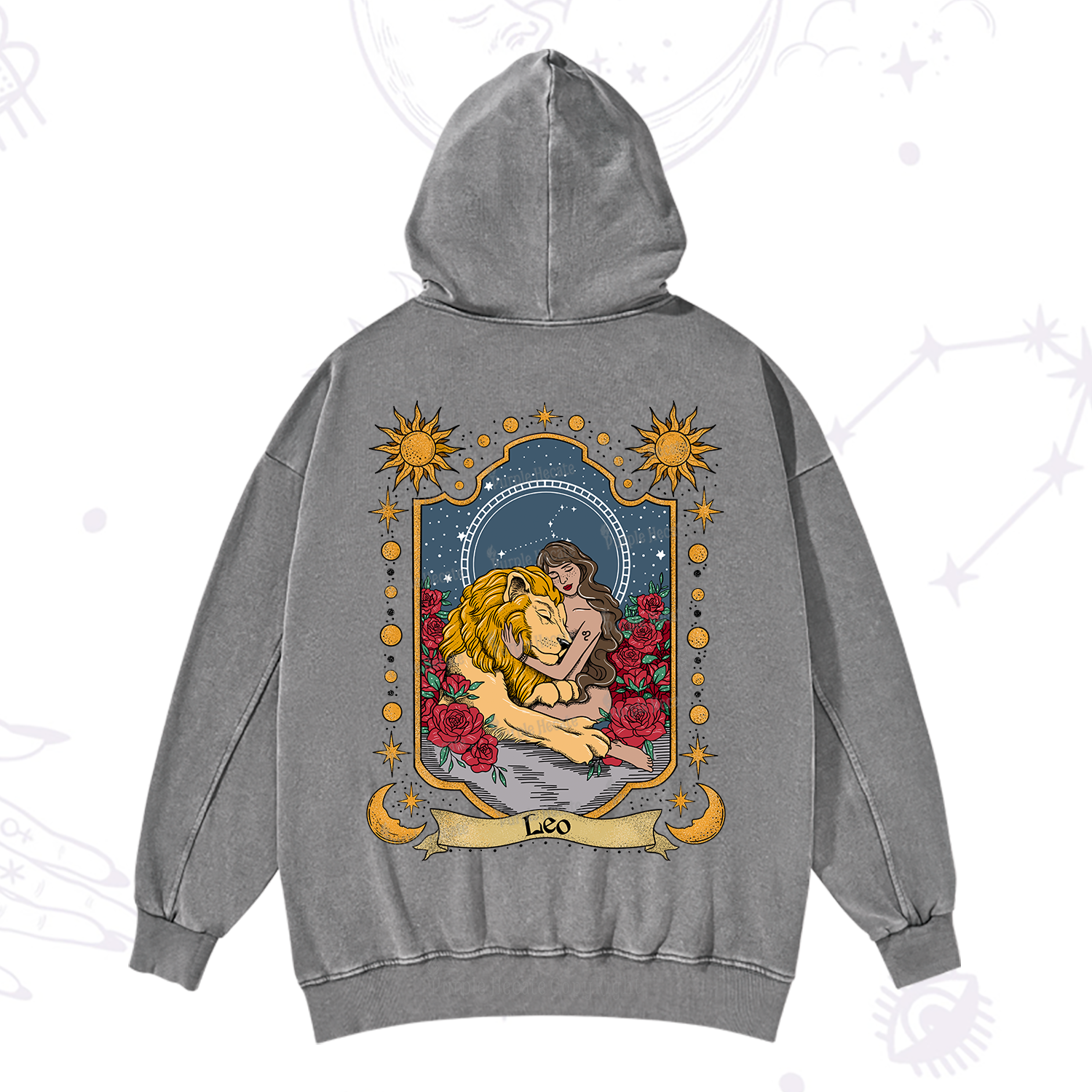 Purplehecate Leo Zodiac Washed Hoodie