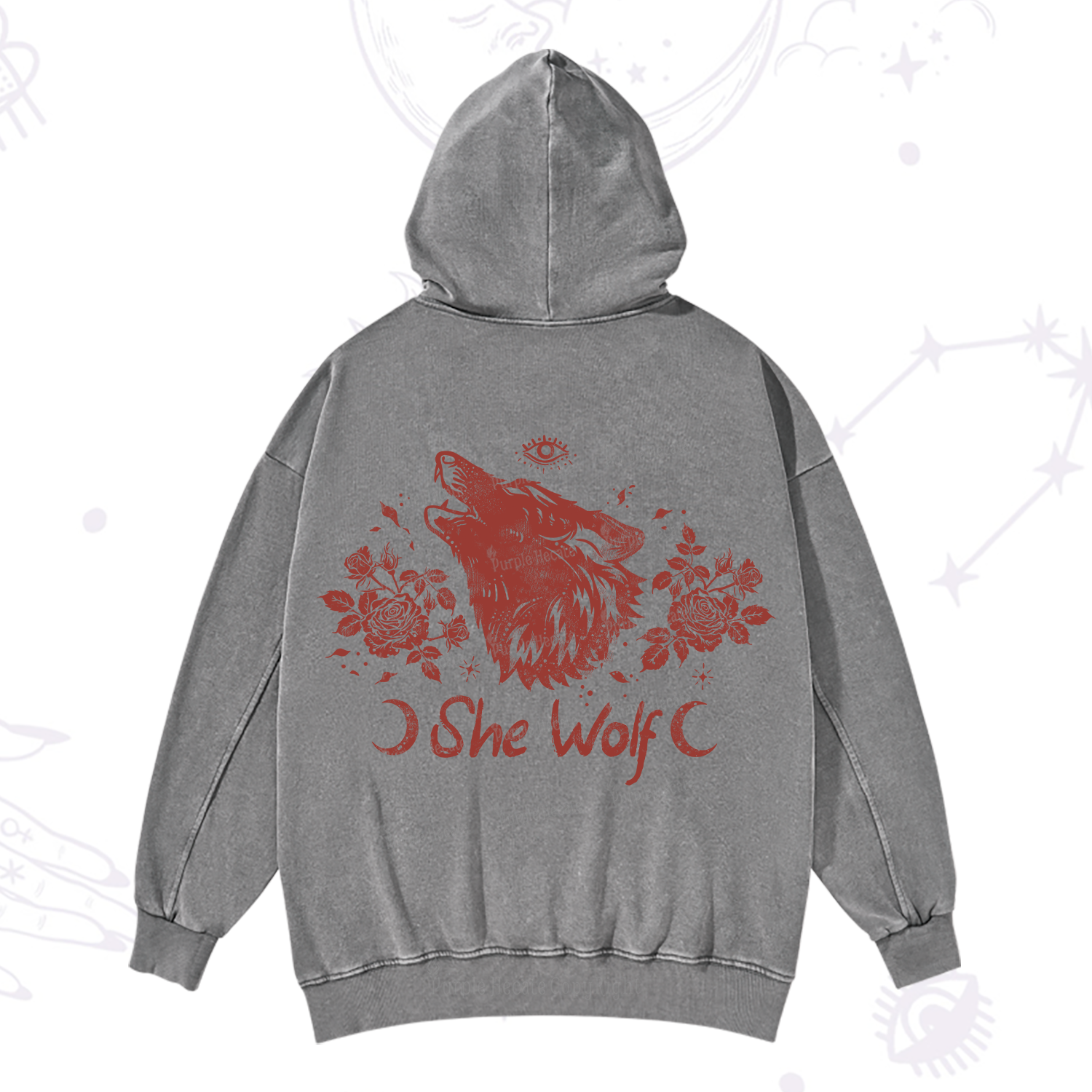 Purplehecate She Wolf Washed Hoodie