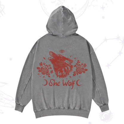 Purplehecate She Wolf Washed Hoodie