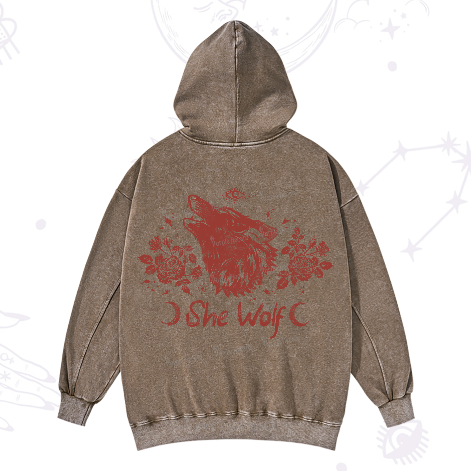 Purplehecate She Wolf Washed Hoodie