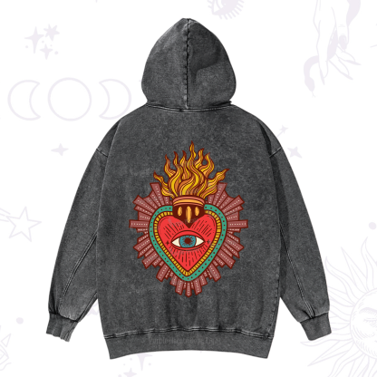 Purplehecate Sacred Heart Washed Hoodie