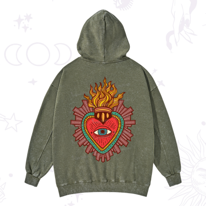Purplehecate Sacred Heart Washed Hoodie