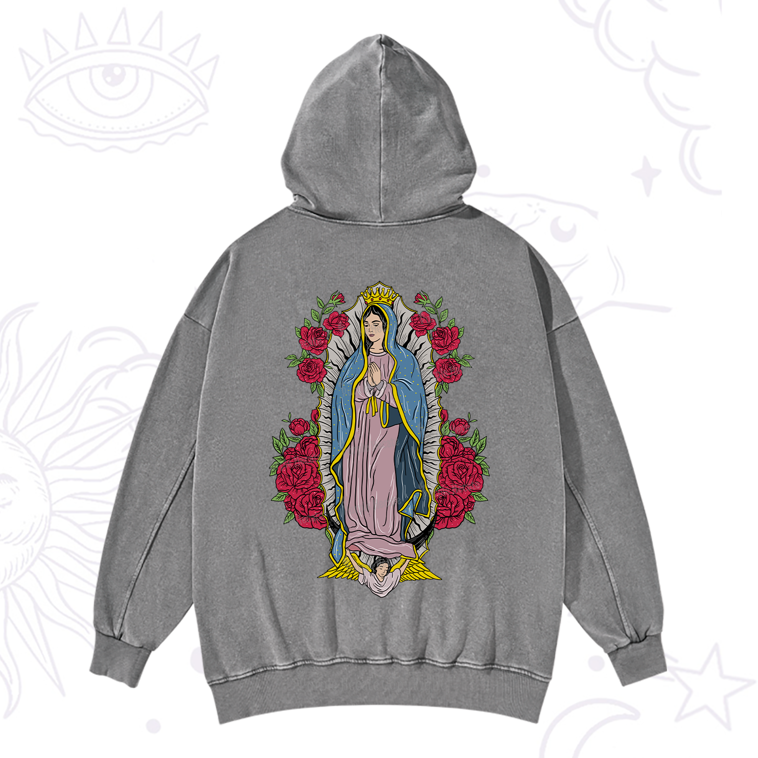 Purplehecate Mother Mary Washed Hoodie
