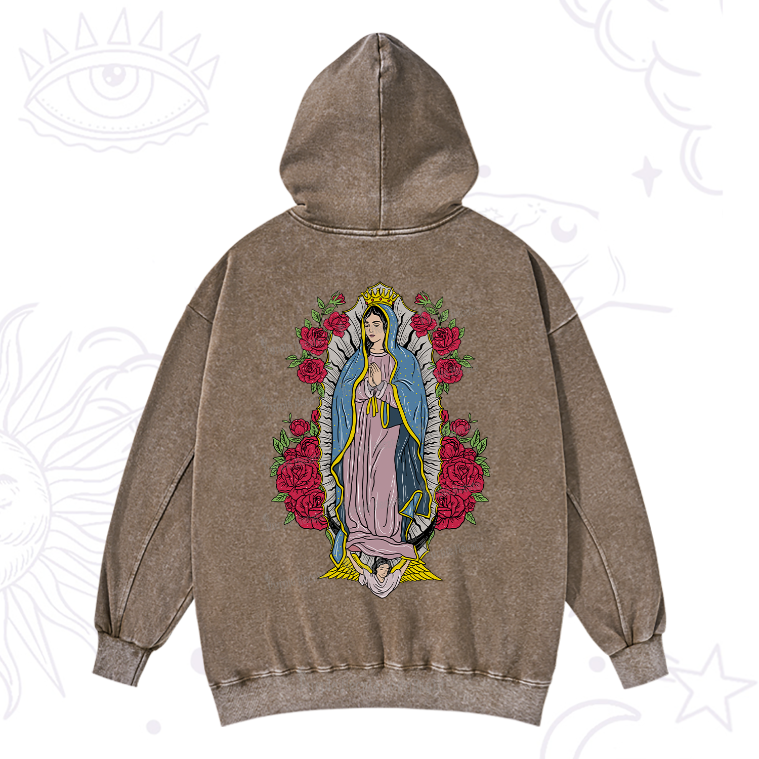 Purplehecate Mother Mary Washed Hoodie