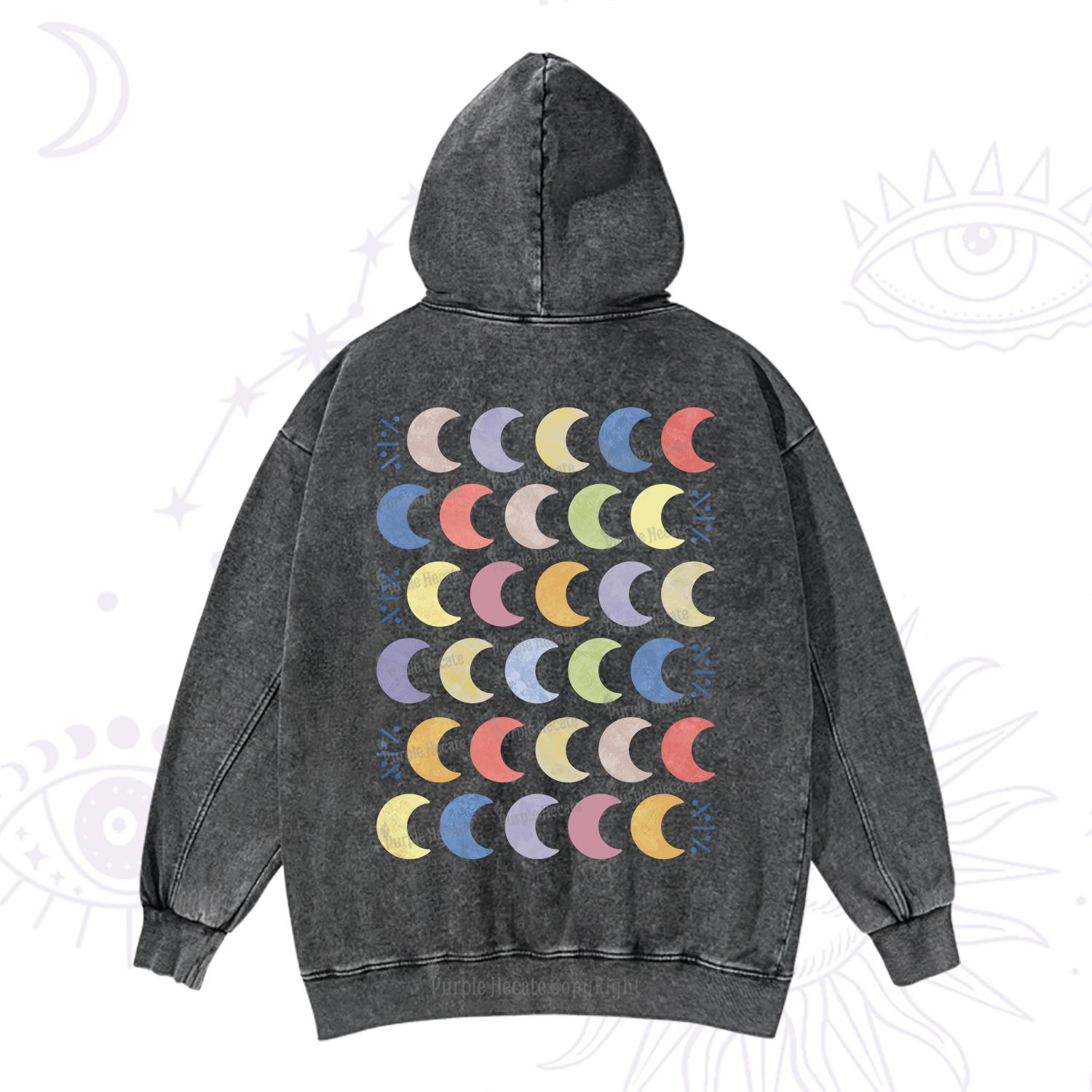 Purplehecate Every Phase Of Me Washed Hoodie