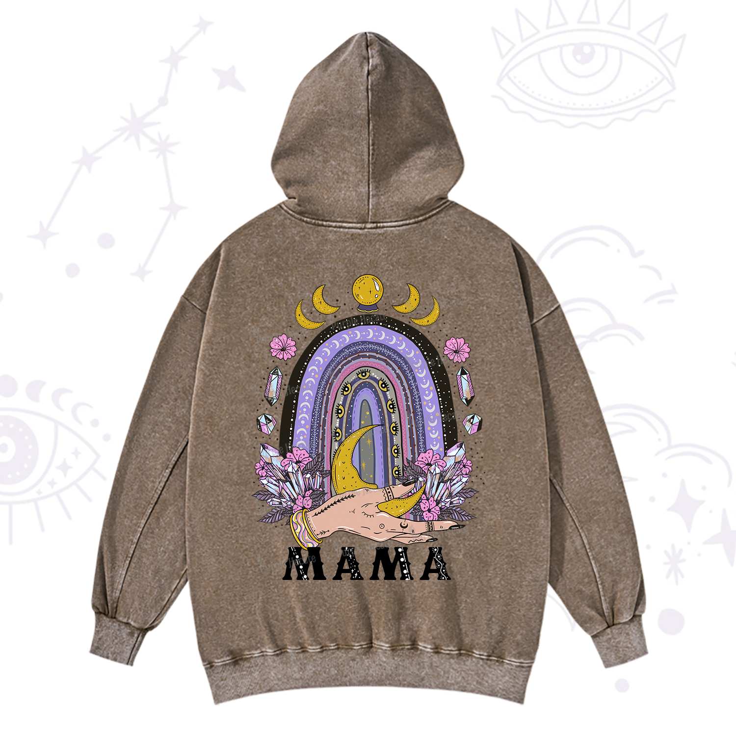 Purplehecate Gothic Mama Rainbow Washed Hoodie