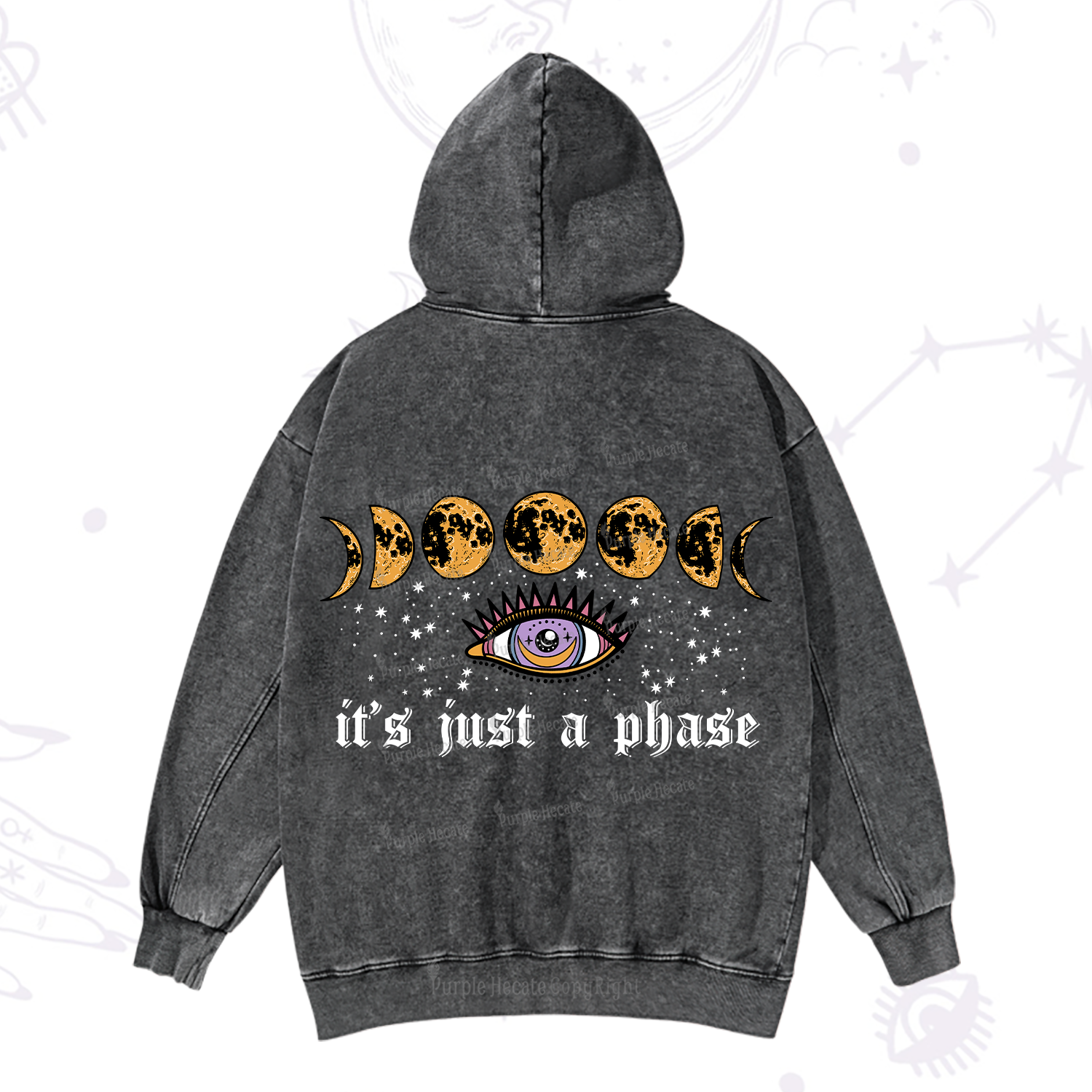 Purplehecate It's Just A Phase Washed Hoodie