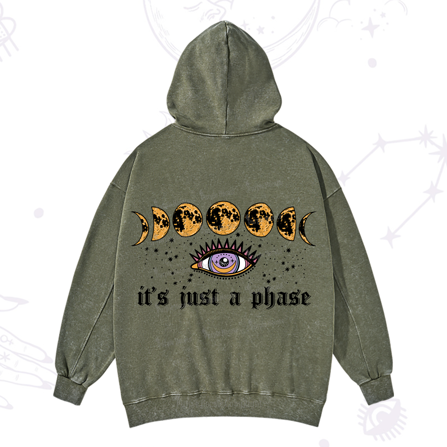 Purplehecate It's Just A Phase Washed Hoodie