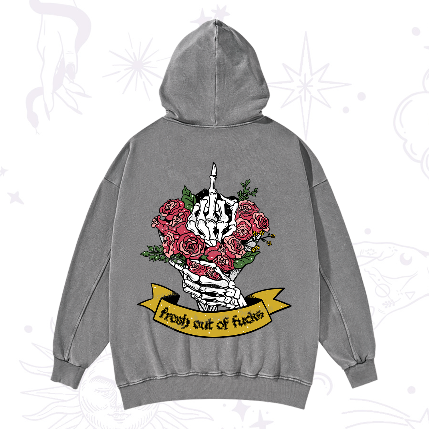 Purplehecate Fresh Out Of Fucks Washed Hoodie