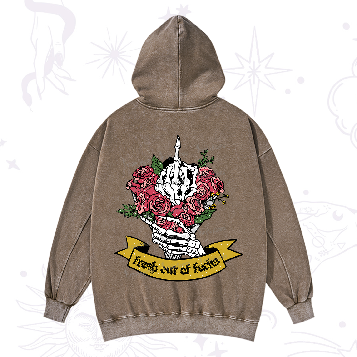 Purplehecate Fresh Out Of Fucks Washed Hoodie