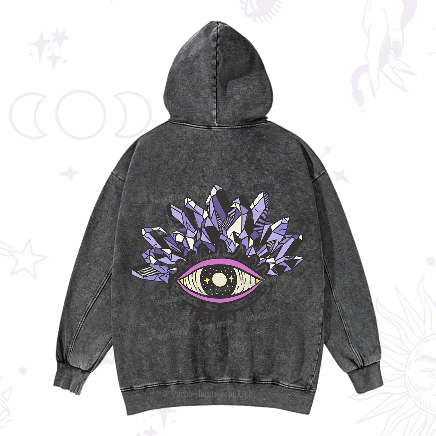 Purplehecate Crystal Eye Washed Hoodie