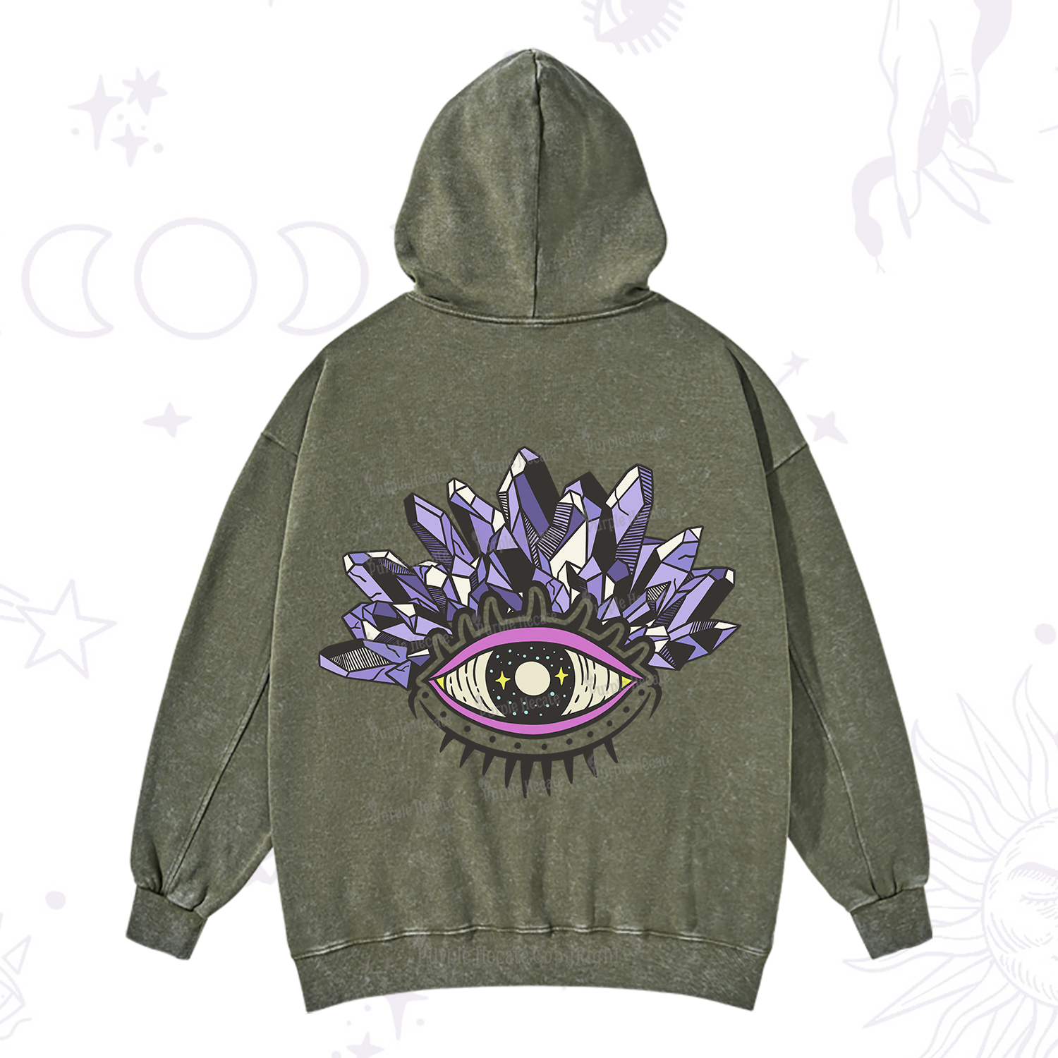 Purplehecate Crystal Eye Washed Hoodie