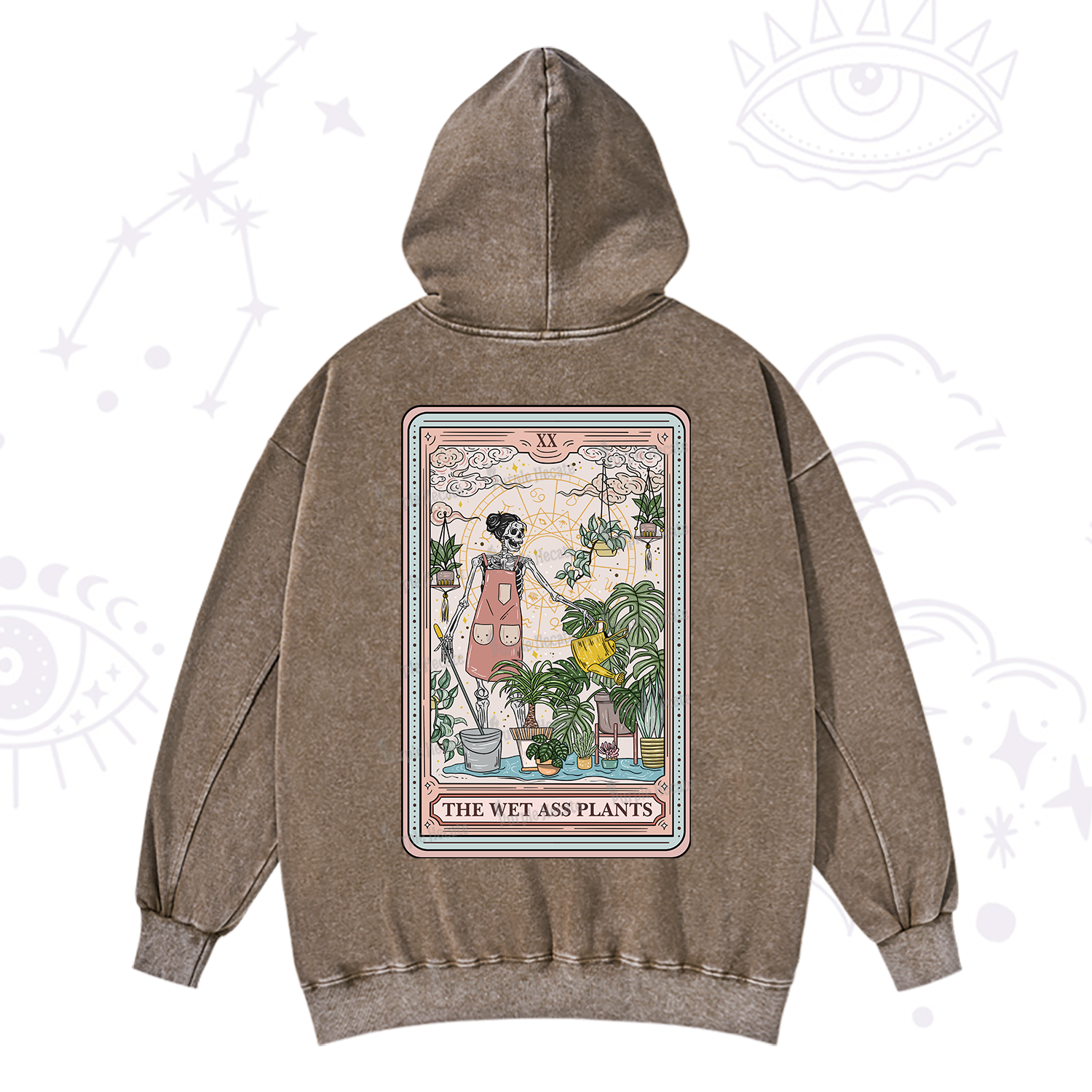 Purplehecate The Wet Ass Plants Tarot Washed Hoodie