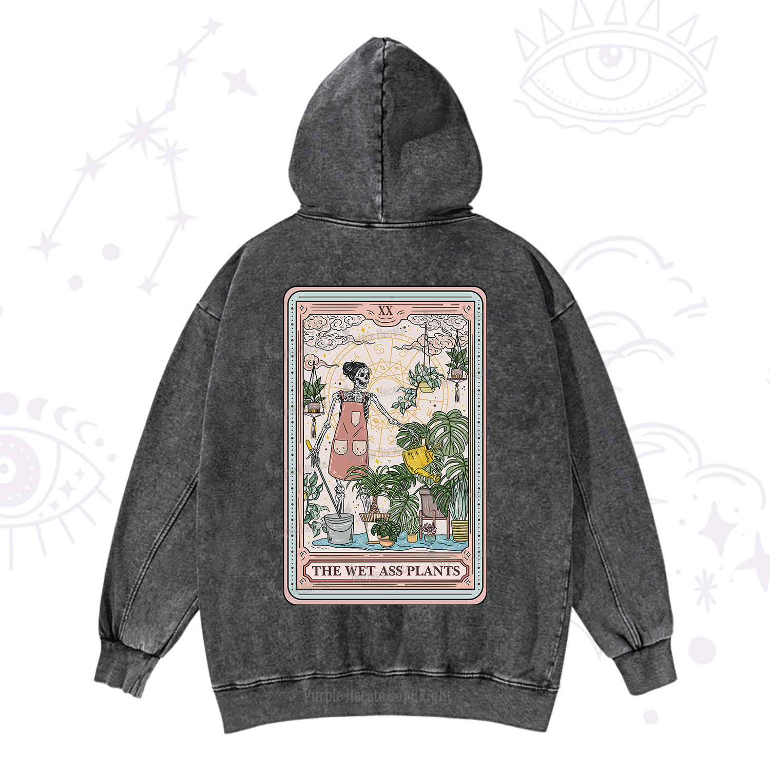 Purplehecate The Wet Ass Plants Tarot Washed Hoodie