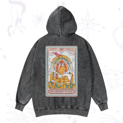Purplehecate The Chicken Nugget Food Tarot Washed Hoodie