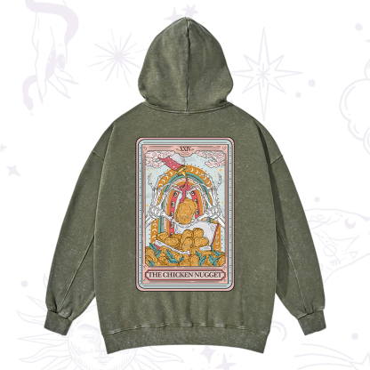 Purplehecate The Chicken Nugget Food Tarot Washed Hoodie