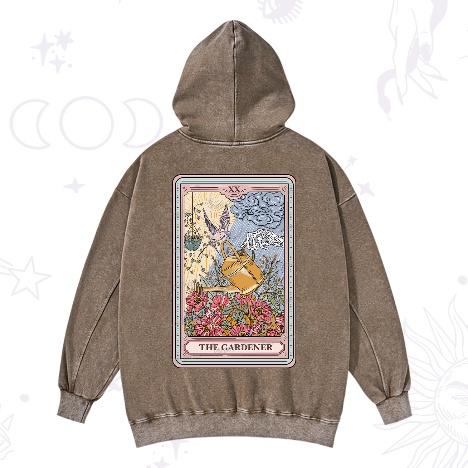 Purplehecate The Gardener Tarot Washed Hoodie