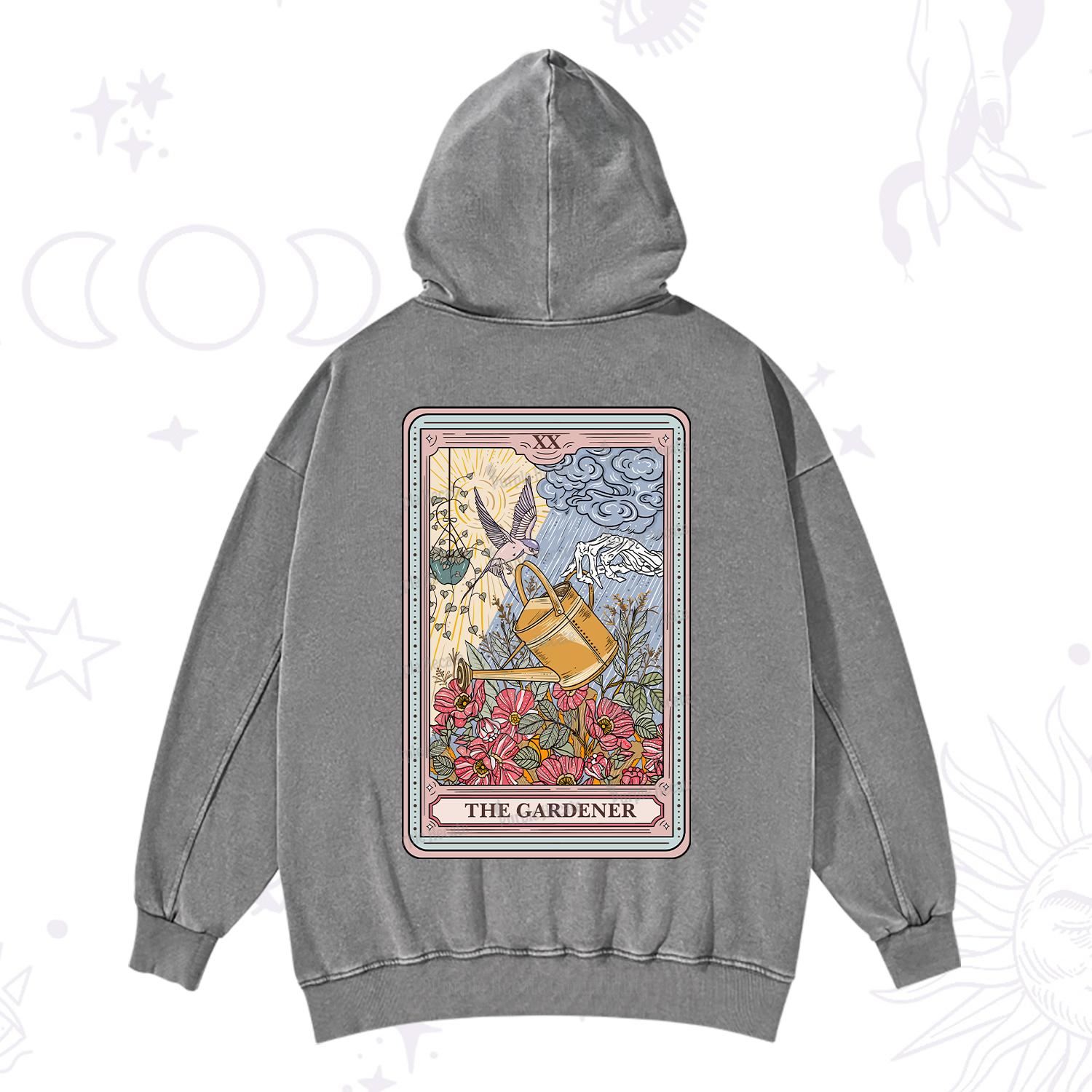 Purplehecate The Gardener Tarot Washed Hoodie