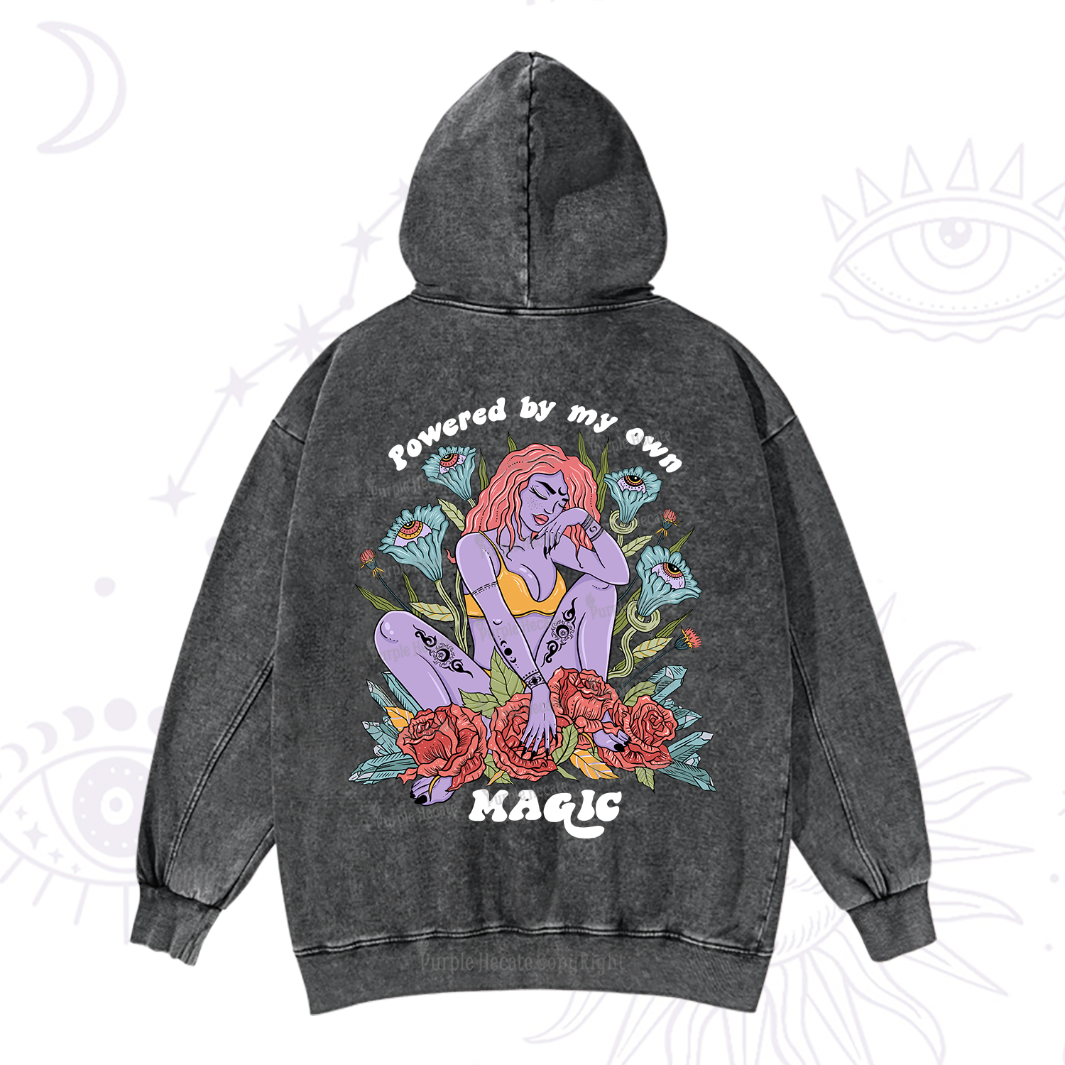 Purplehecate Powered By My Own Magic Washed Hoodie