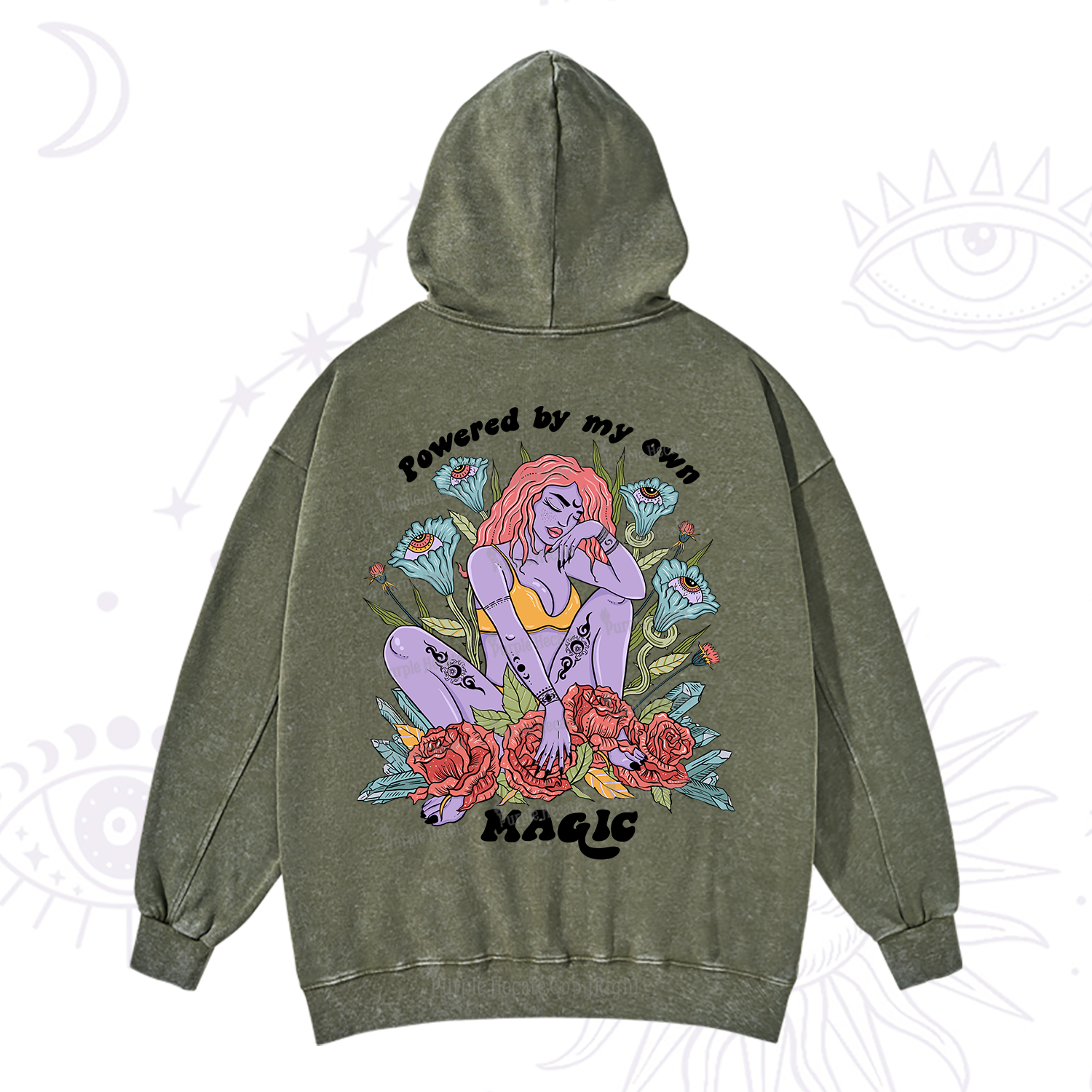 Purplehecate Powered By My Own Magic Washed Hoodie