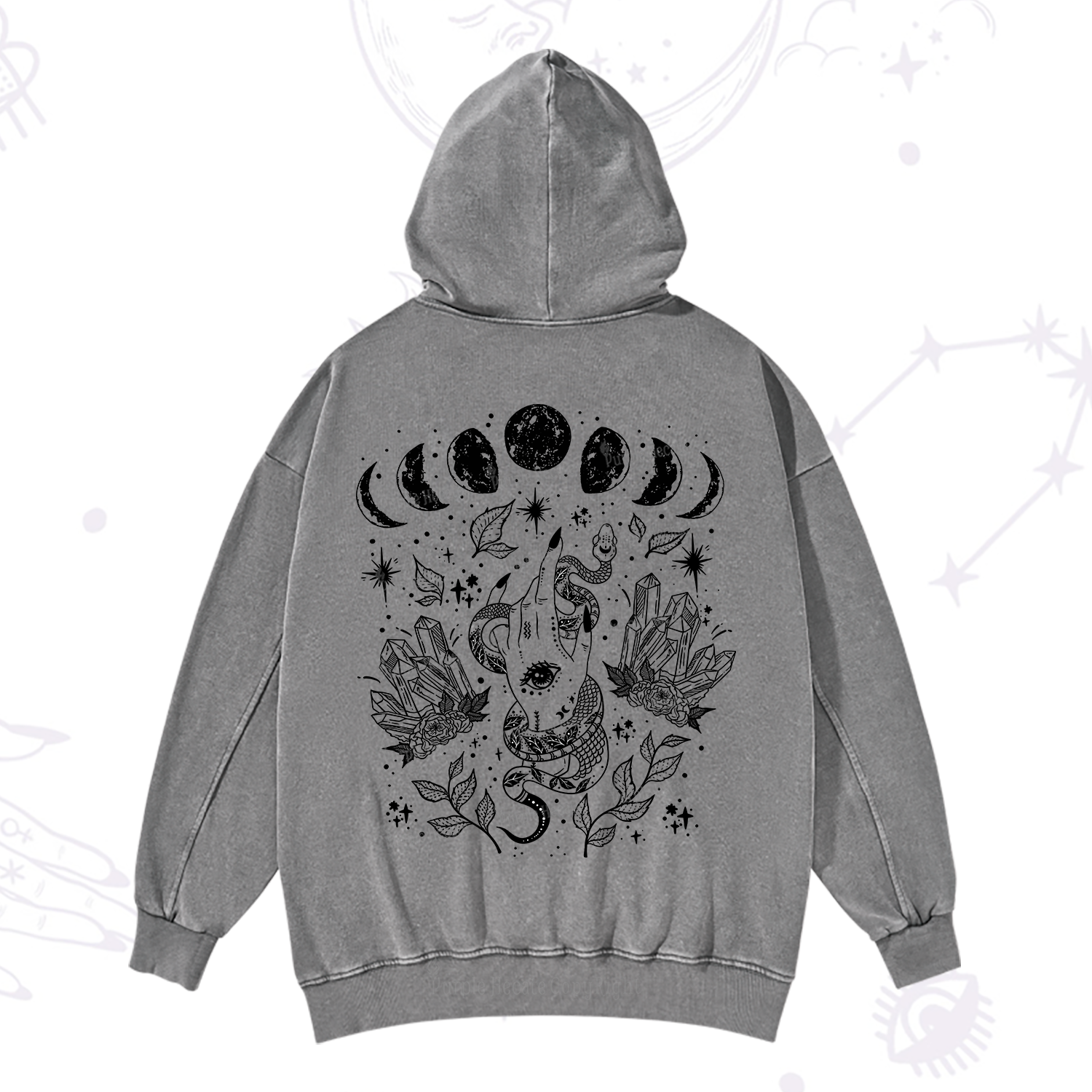 Purplehecate Reach For The Moon Washed Hoodie