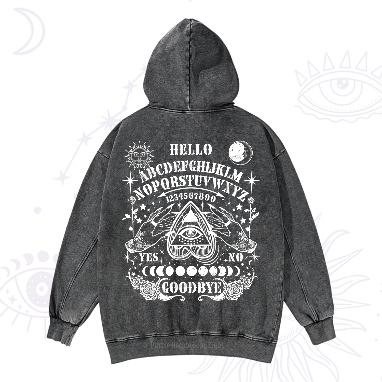 Purplehecate Hello Goodbye Washed Hoodie